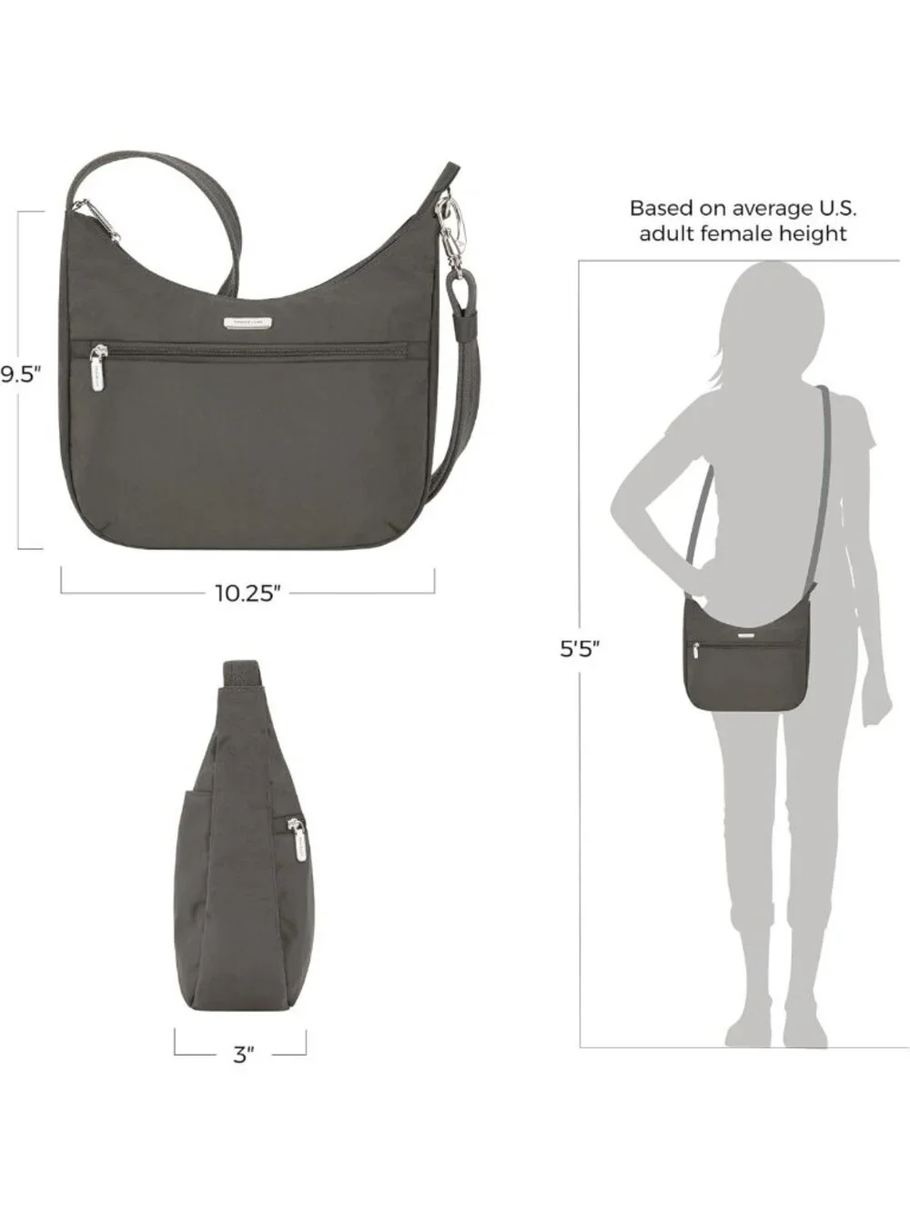 Anti-Theft East/West Hobo Bag for Travel, Stylish & Secure Everyday Tote